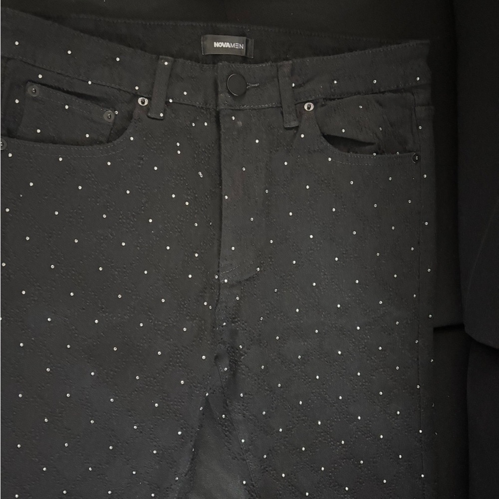 Fashion Nova Black Studded Denim
